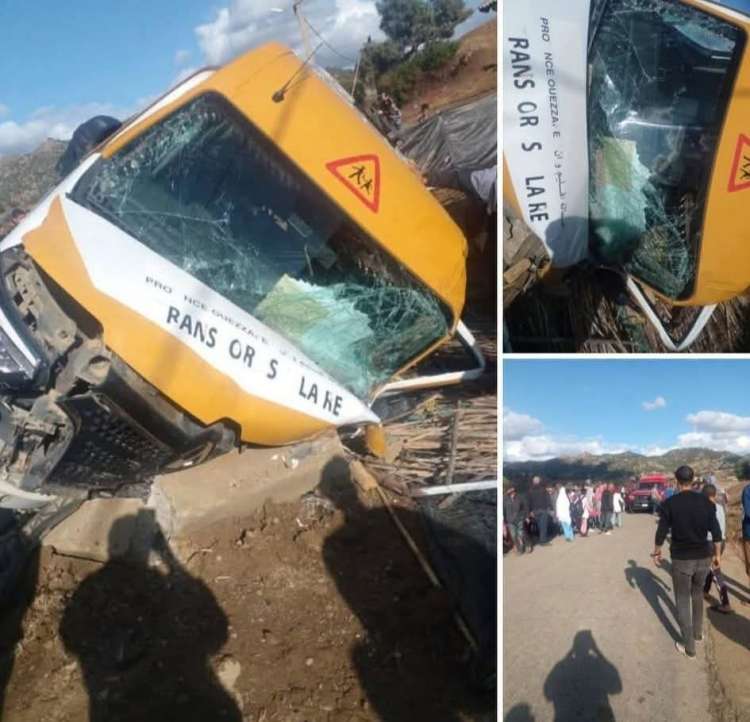 انقلاب سيارة نقل مدرسي بجماعة زومي يصيب أزيد من 40 تلميدة ونقل المصابات إلى المستشفى وزان